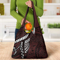 Polynesian Girl Tribal Tattoo Grocery Bag Oxbood Vibe