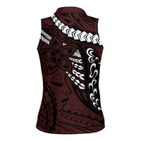 Polynesian Girl Tribal Tattoo Women Sleeveless Polo Shirt Oxbood Vibe