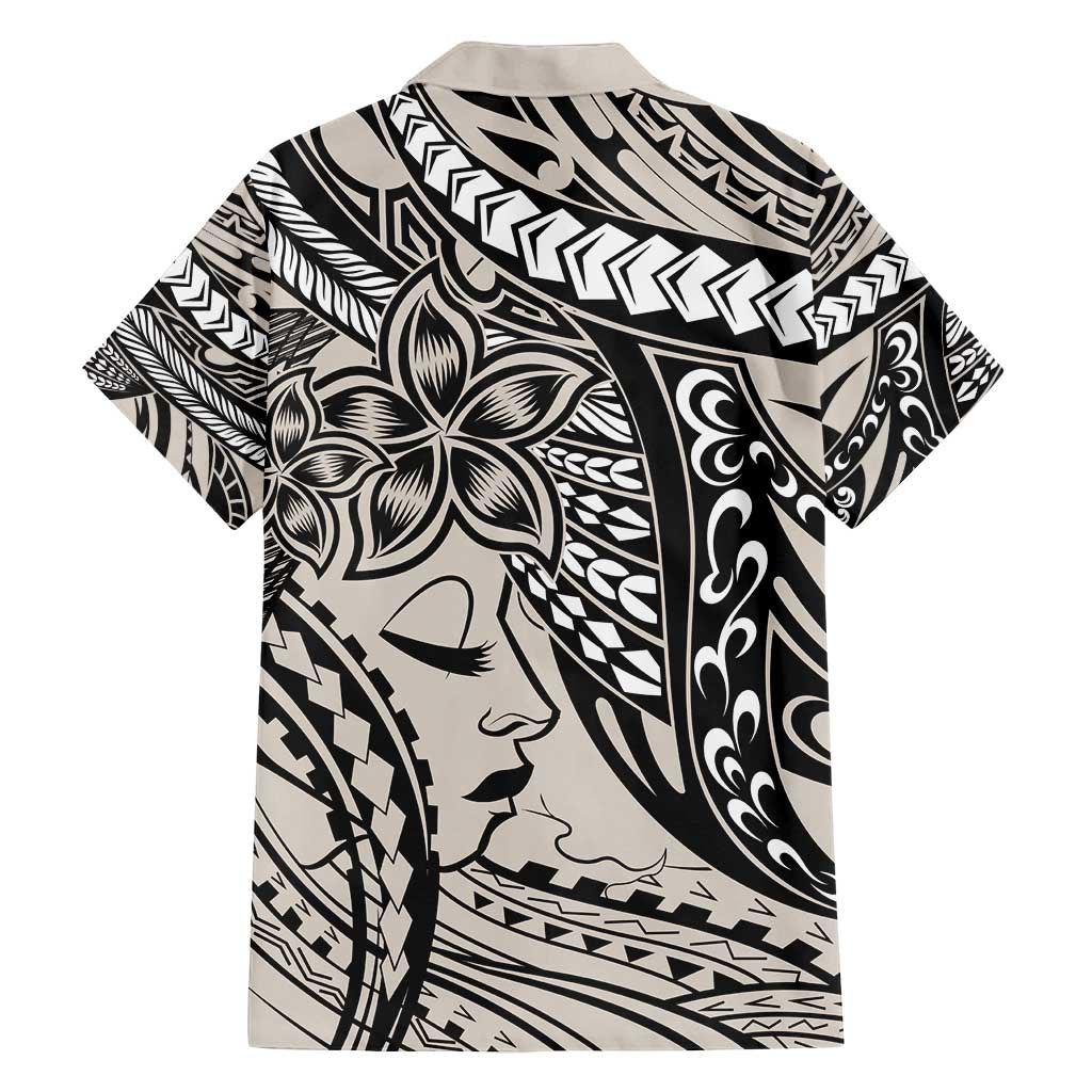 Polynesian Girl Tribal Tattoo Family Matching Long Sleeve Bodycon Dress and Hawaiian Shirt Beige Vibe LT9 - Polynesian Pride