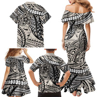 Polynesian Girl Tribal Tattoo Family Matching Mermaid Dress and Hawaiian Shirt Beige Vibe LT9 - Polynesian Pride