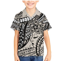 Polynesian Girl Tribal Tattoo Family Matching Mermaid Dress and Hawaiian Shirt Beige Vibe LT9 Son's Shirt Beige - Polynesian Pride