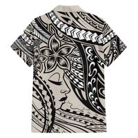 Polynesian Girl Tribal Tattoo Family Matching Puletasi and Hawaiian Shirt Beige Vibe LT9 - Polynesian Pride
