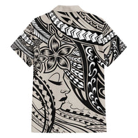 Polynesian Girl Tribal Tattoo Family Matching Summer Maxi Dress and Hawaiian Shirt Beige Vibe LT9 - Polynesian Pride