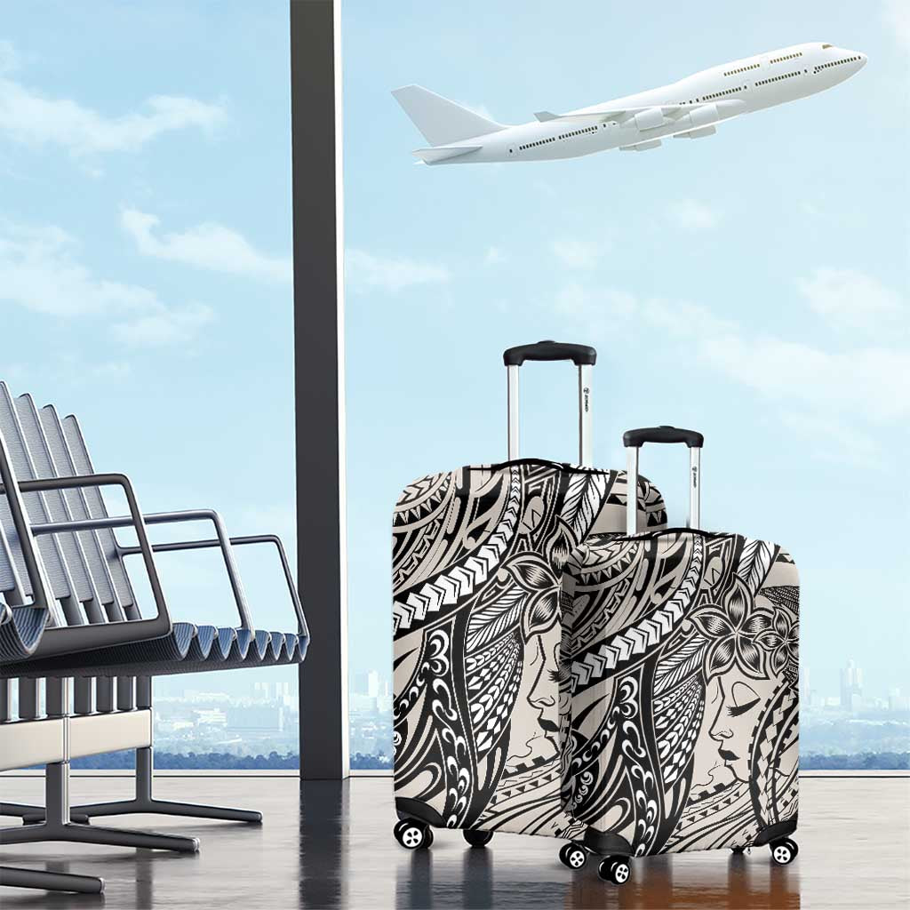 Polynesian Girl Tribal Tattoo Luggage Cover Beige Vibe