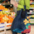 Polynesian Hibiscus Flower Waves Pattern Grocery Bag