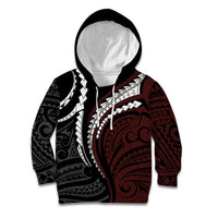 Polynesian Oxblood Line Art Tribal Tattoo Kid Hoodie LT9 Hoodie Beige - Polynesian Pride
