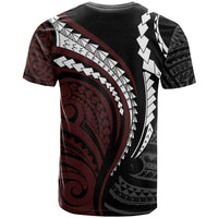 Polynesian Oxblood Line Art Tribal Tattoo T Shirt