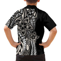 Polynesian Plumeria Floral Tattoo Pattern Family Matching Tank Maxi Dress and Hawaiian Shirt Beige Style LT9 - Polynesian Pride