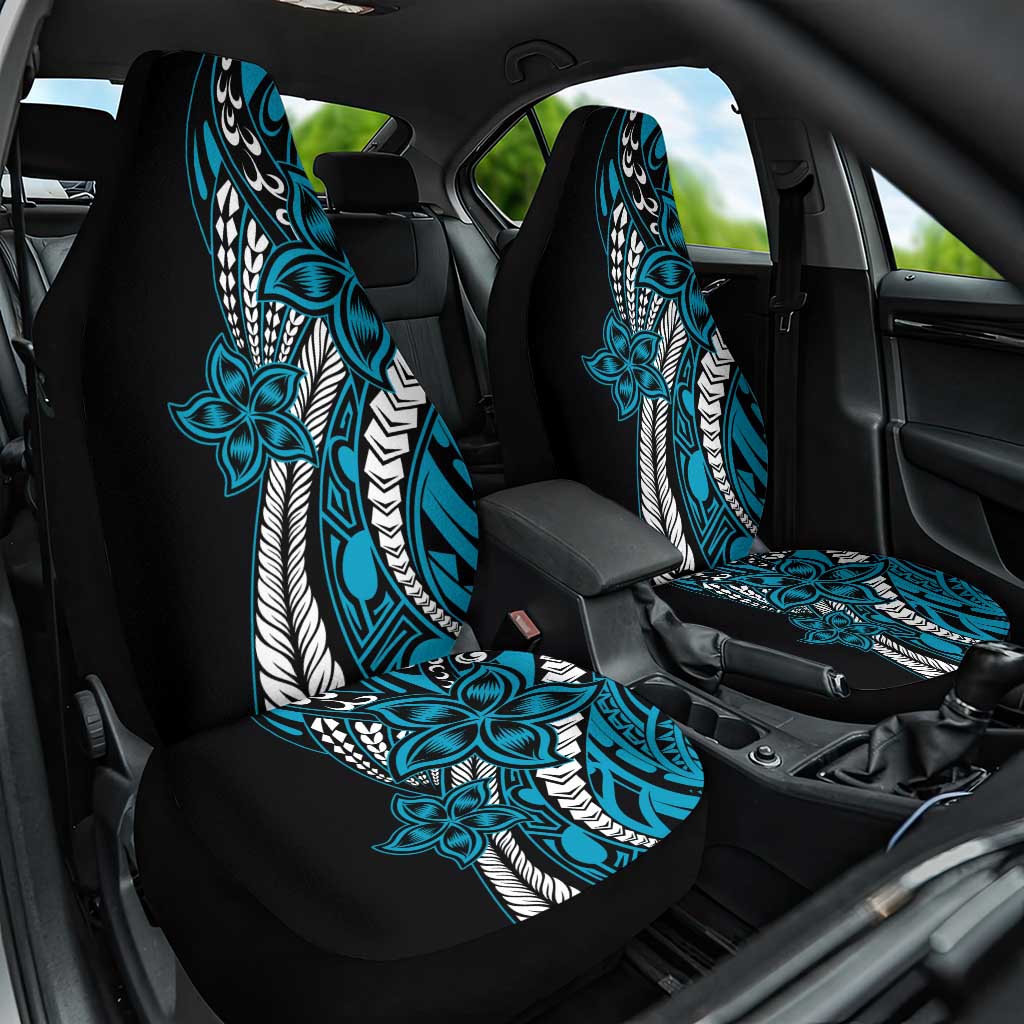 Polynesian Plumeria Floral Tattoo Pattern Car Seat Cover Blue Style LT9 One Size Blue - Polynesian Pride