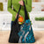 Polynesian Plumeria Floral Tattoo Pattern Grocery Bag Blue Style
