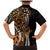 Polynesian Plumeria Floral Tattoo Pattern Family Matching Mermaid Dress and Hawaiian Shirt Gold Style