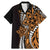 Polynesian Plumeria Floral Tattoo Pattern Family Matching Mermaid Dress and Hawaiian Shirt Gold Style