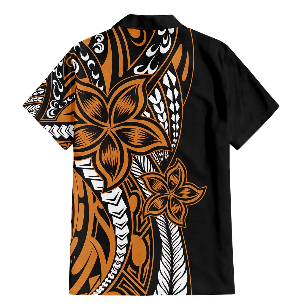 Polynesian Plumeria Floral Tattoo Pattern Family Matching Mermaid Dress and Hawaiian Shirt Gold Style LT9 - Polynesian Pride