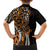Polynesian Plumeria Floral Tattoo Pattern Family Matching Tank Maxi Dress and Hawaiian Shirt Gold Style