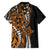 Polynesian Plumeria Floral Tattoo Pattern Family Matching Tank Maxi Dress and Hawaiian Shirt Gold Style