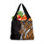Polynesian Plumeria Floral Tattoo Pattern Grocery Bag Gold Style