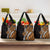 Polynesian Plumeria Floral Tattoo Pattern Grocery Bag Gold Style