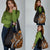 Polynesian Plumeria Floral Tattoo Pattern Grocery Bag Gold Style