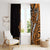 Polynesian Plumeria Floral Tattoo Pattern Window Curtain Gold Style
