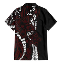 Polynesian Plumeria Floral Tattoo Pattern Family Matching Mermaid Dress and Hawaiian Shirt Oxblood Style LT9 - Polynesian Pride