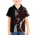 Polynesian Plumeria Floral Tattoo Pattern Family Matching Tank Maxi Dress and Hawaiian Shirt Oxblood Style