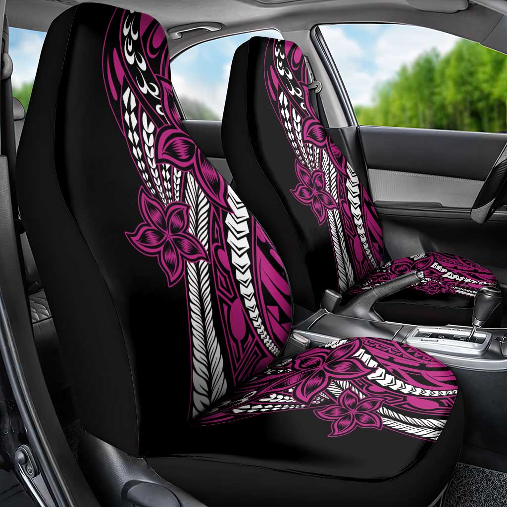 Polynesian Plumeria Floral Tattoo Pattern Car Seat Cover Pink Style LT9 - Polynesian Pride