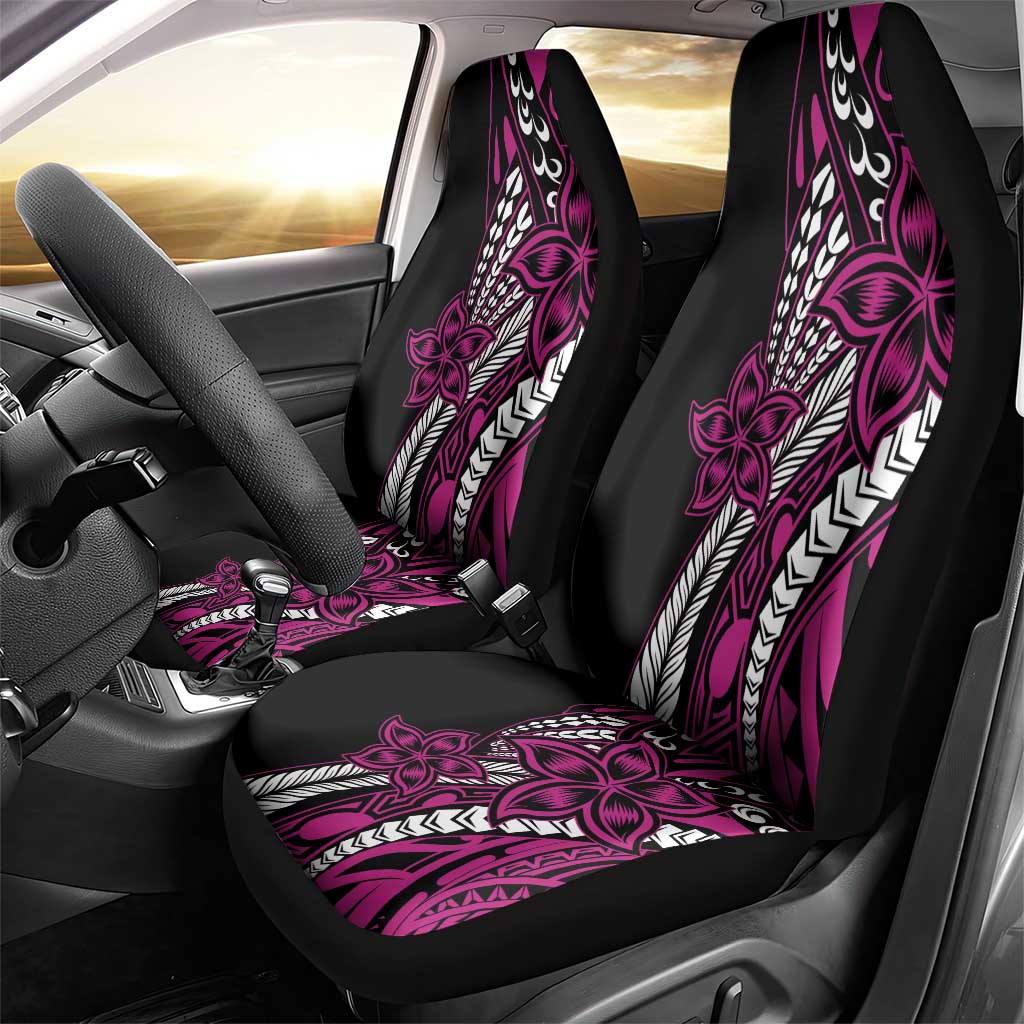 Polynesian Plumeria Floral Tattoo Pattern Car Seat Cover Pink Style LT9 - Polynesian Pride