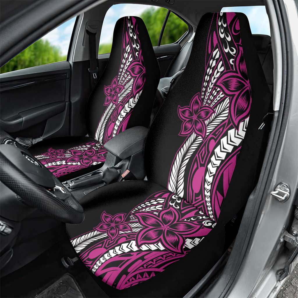 Polynesian Plumeria Floral Tattoo Pattern Car Seat Cover Pink Style LT9 - Polynesian Pride