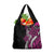 Polynesian Plumeria Floral Tattoo Pattern Grocery Bag Pink Style