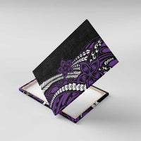 Polynesian Plumeria Floral Tattoo Pattern Canvas Wall Art Purple Style