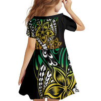 Polynesian Plumeria Floral Tattoo Pattern Family Matching Short Sleeve Bodycon Dress and Hawaiian Shirt Reggae Style LT9 - Polynesian Pride