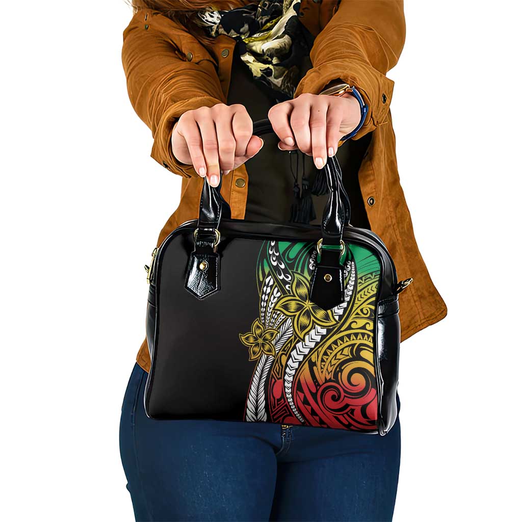 Polynesian Plumeria Floral Tattoo Pattern Shoulder Handbag Reggae Style LT9 One Size Reggae - Polynesian Pride