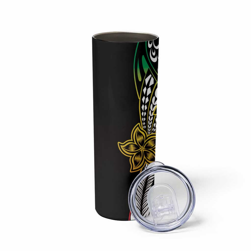 Polynesian Plumeria Floral Tattoo Pattern Skinny Tumbler Reggae Style LT9 - Polynesian Pride