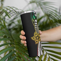 Polynesian Plumeria Floral Tattoo Pattern Skinny Tumbler Reggae Style LT9 - Polynesian Pride