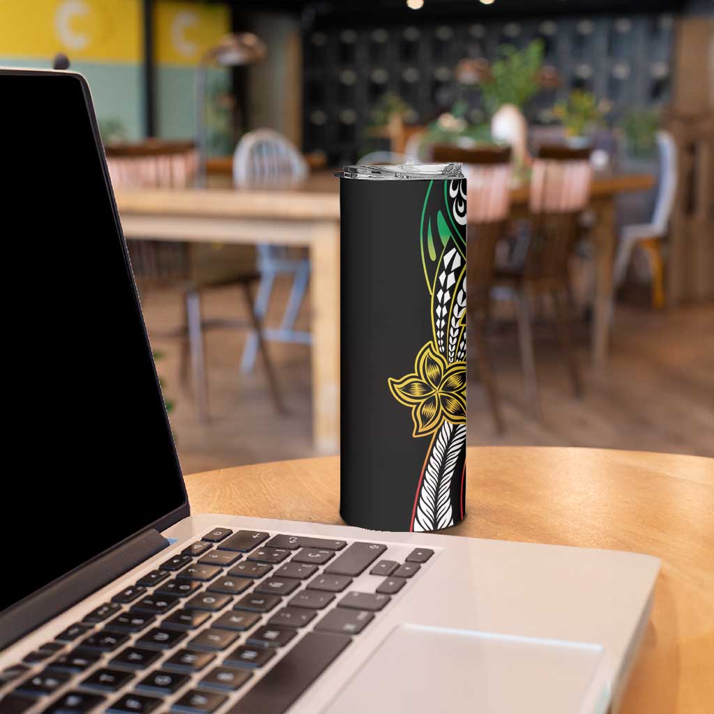 Polynesian Plumeria Floral Tattoo Pattern Skinny Tumbler Reggae Style LT9 - Polynesian Pride