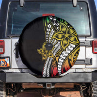 Polynesian Plumeria Floral Tattoo Pattern Spare Tire Cover Reggae Style