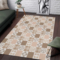 Hawaiian Palaka Quilt Pattern Area Rug Hawaii Culture Bird of Paradise Exotic Motif - Polynesian Pride