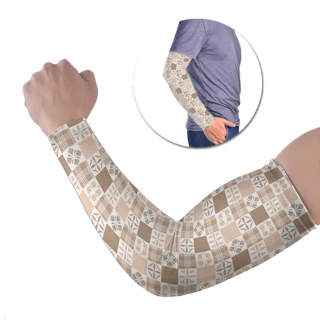 Hawaiian Palaka Quilt Pattern Arm Sleeves Hawaii Culture Bird of Paradise Exotic Motif - Polynesian Pride