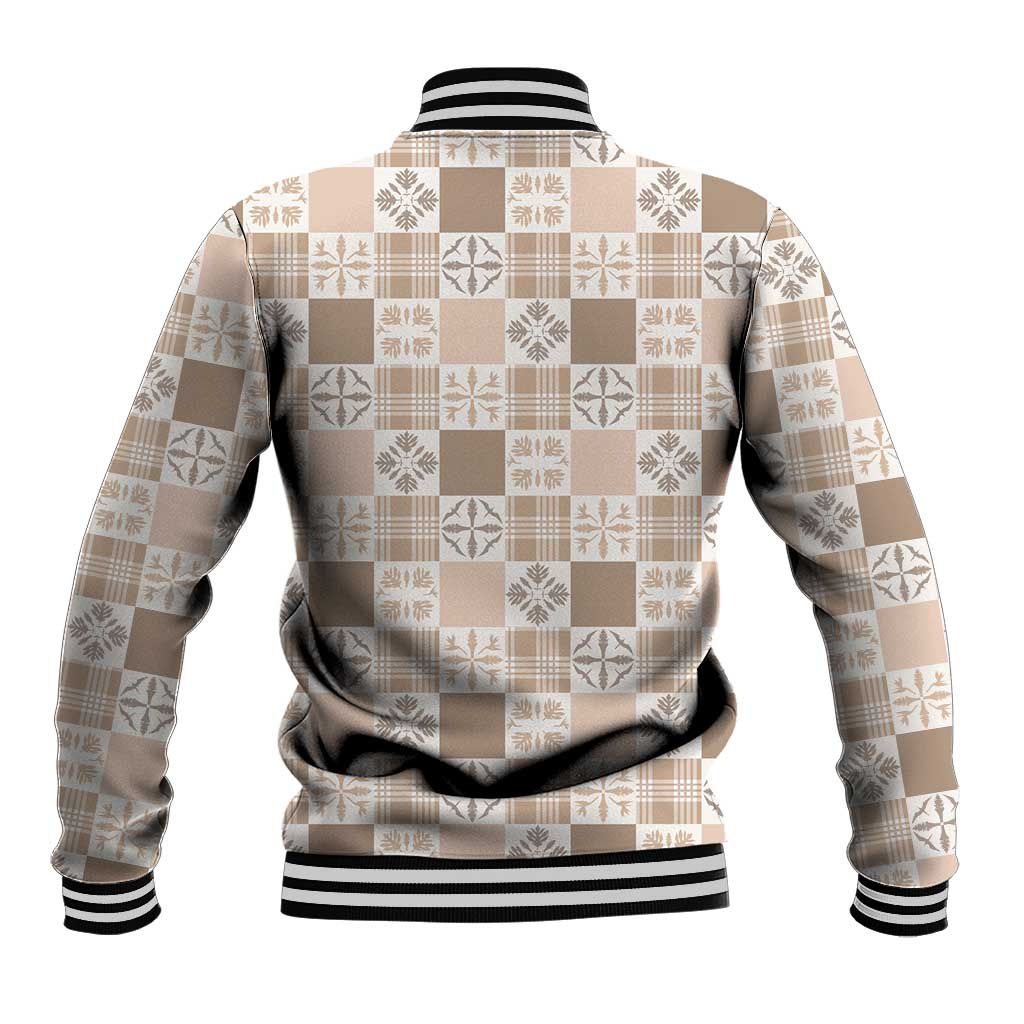 Hawaiian Palaka Quilt Pattern Baseball Jacket Hawaii Culture Bird of Paradise Exotic Motif - Polynesian Pride