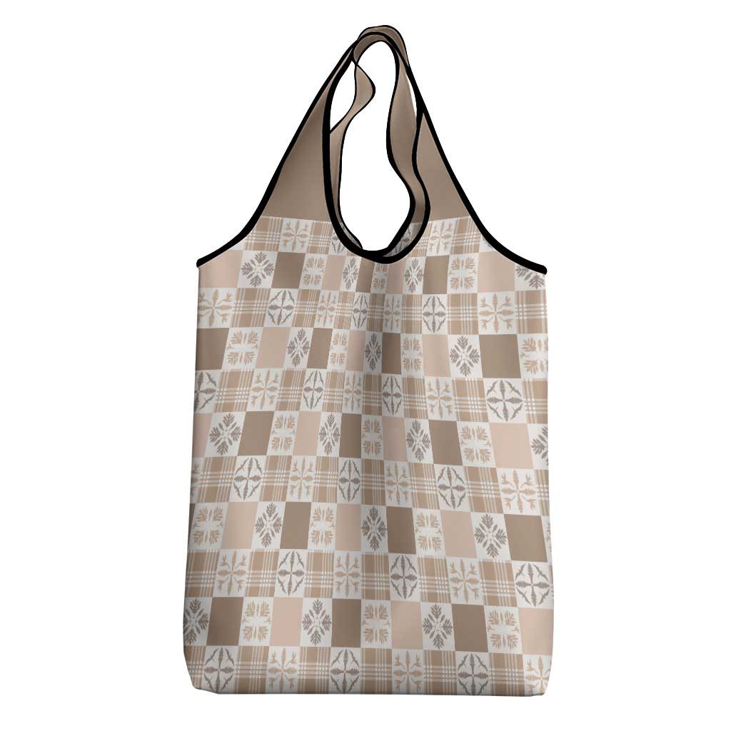 Hawaiian Palaka Quilt Pattern Grocery Bag Hawaii Culture Bird of Paradise Exotic Motif - Polynesian Pride