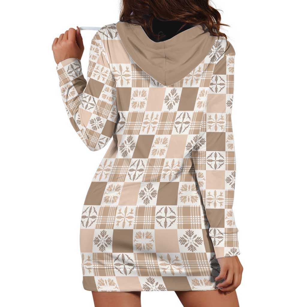 Hawaiian Palaka Quilt Pattern Hoodie Dress Hawaii Culture Bird of Paradise Exotic Motif LT9 - Polynesian Pride