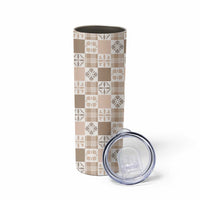 Hawaiian Palaka Quilt Pattern Skinny Tumbler Hawaii Culture Bird of Paradise Exotic Motif LT9 - Polynesian Pride