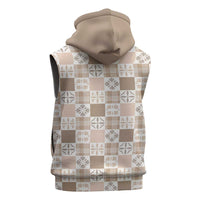 Hawaiian Palaka Quilt Pattern Sleeveless Zip Hoodie Hawaii Culture Bird of Paradise Exotic Motif LT9 - Polynesian Pride