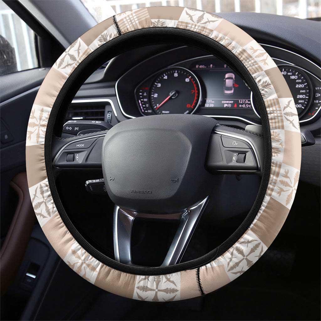 Hawaiian Palaka Quilt Pattern Steering Wheel Cover Hawaii Culture Bird of Paradise Exotic Motif - Polynesian Pride