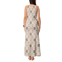 Hawaiian Palaka Quilt Pattern Tank Maxi Dress Hawaii Culture Bird of Paradise Exotic Motif - Polynesian Pride