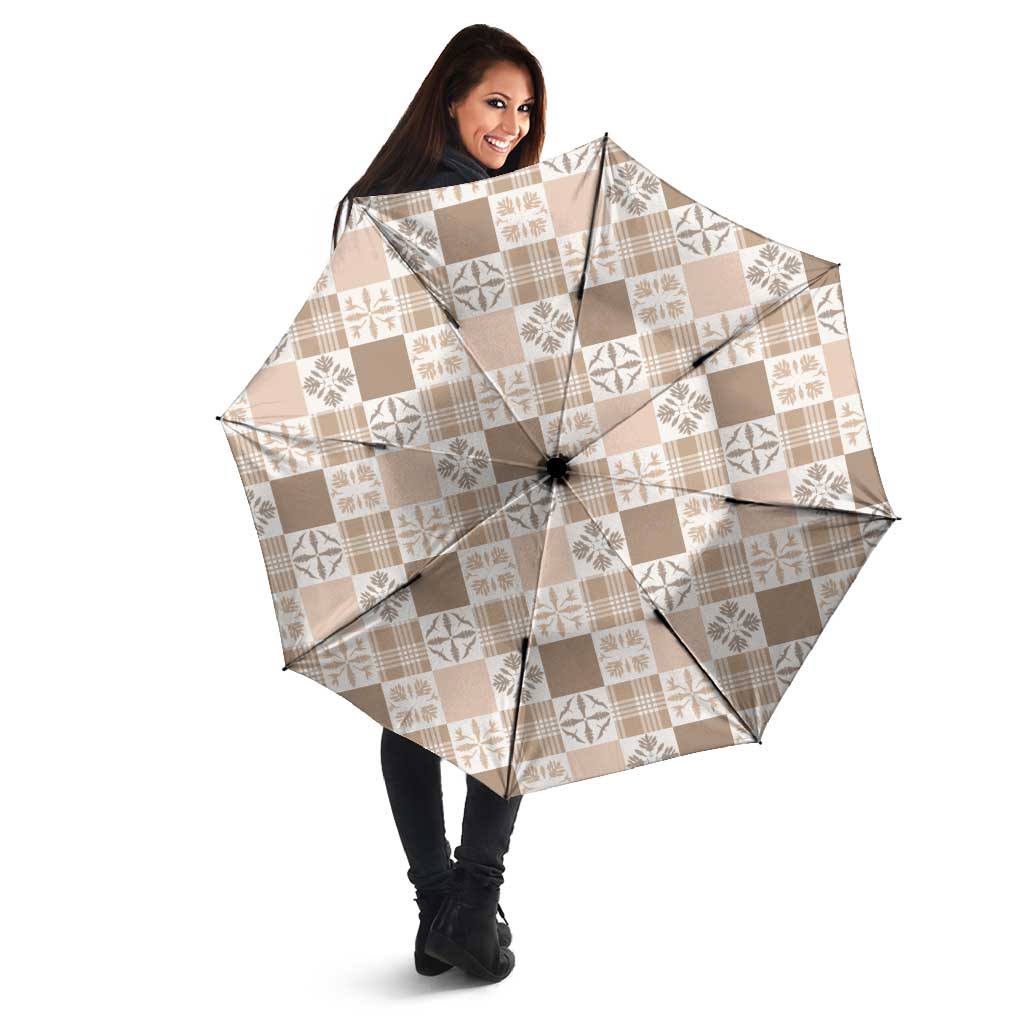 Hawaiian Palaka Quilt Pattern Umbrella Hawaii Culture Bird of Paradise Exotic Motif - Polynesian Pride