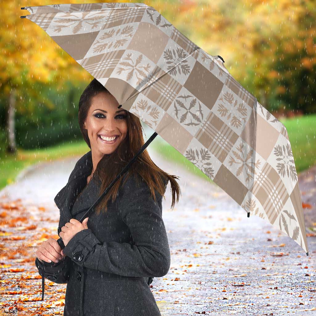 Hawaiian Palaka Quilt Pattern Umbrella Hawaii Culture Bird of Paradise Exotic Motif - Polynesian Pride