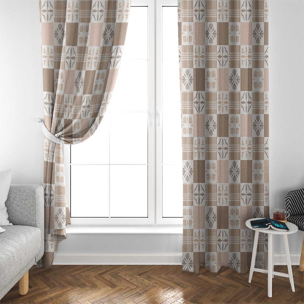Hawaiian Palaka Quilt Pattern Window Curtain Hawaii Culture Bird of Paradise Exotic Motif - Polynesian Pride