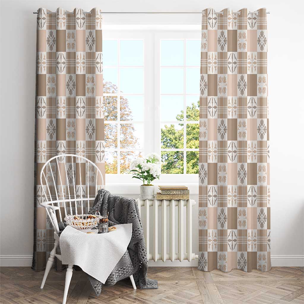 Hawaiian Palaka Quilt Pattern Window Curtain Hawaii Culture Bird of Paradise Exotic Motif - Polynesian Pride