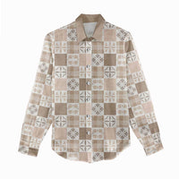 Hawaiian Palaka Quilt Pattern Women Casual Shirt Hawaii Culture Bird of Paradise Exotic Motif LT9 - Polynesian Pride